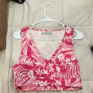 Zara flower print crop top.